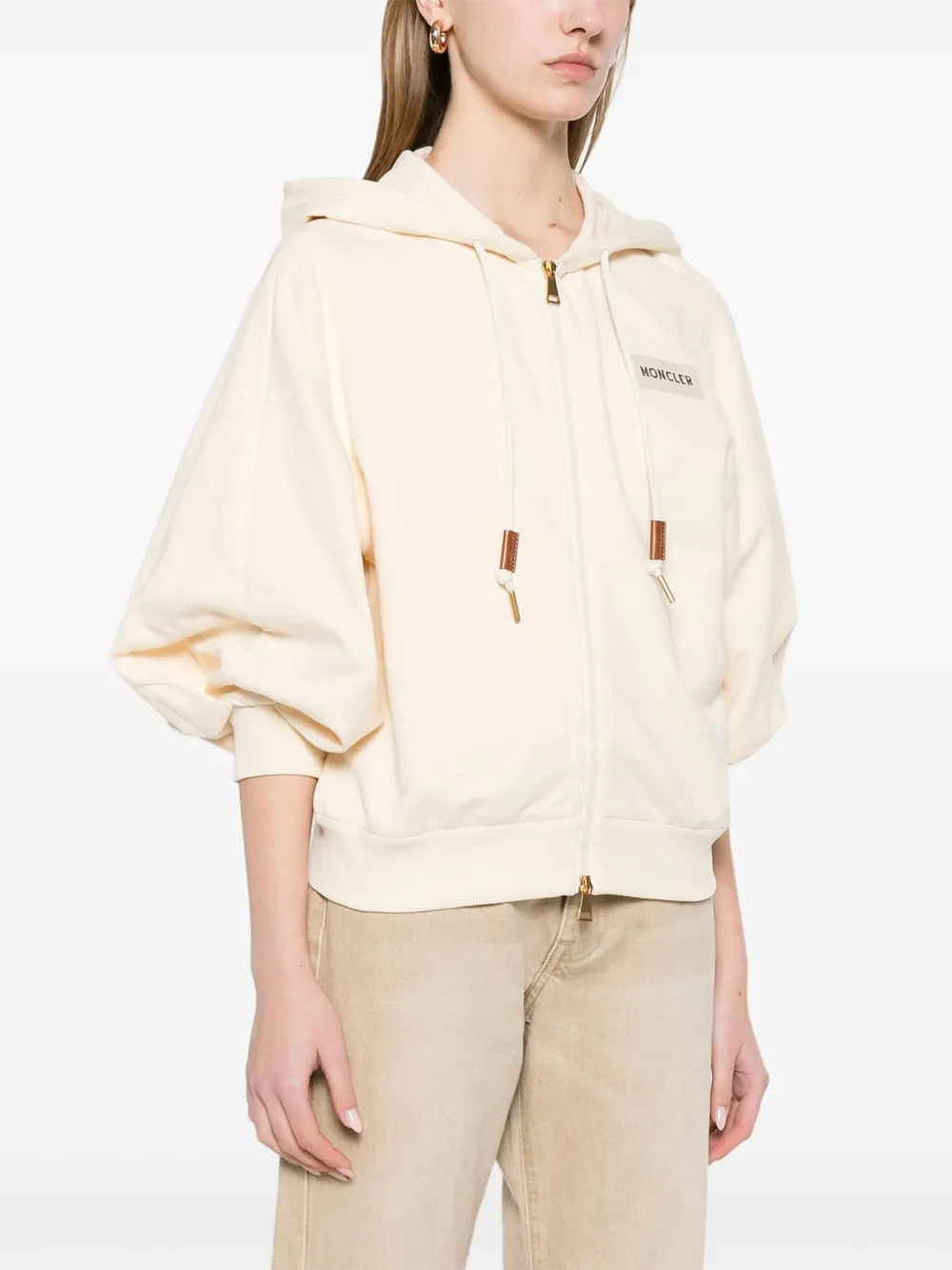 Moncler Hoodie met rits Beige