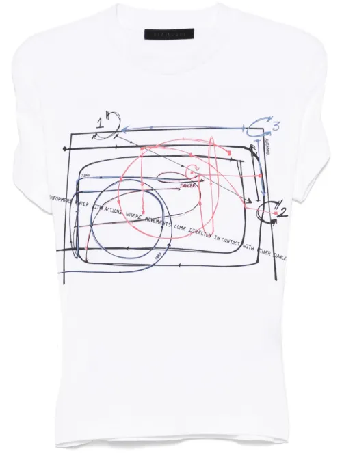 T-shirt imprimé à détails élastiques - ALAINPAUL - Modalova