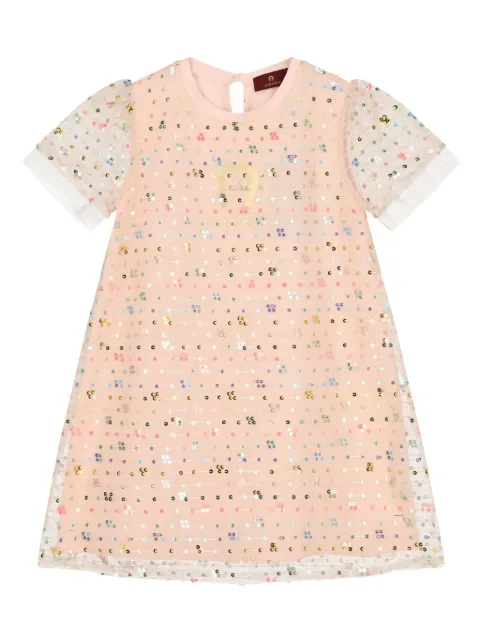 Aigner Kids sequin-embellished cotton dress