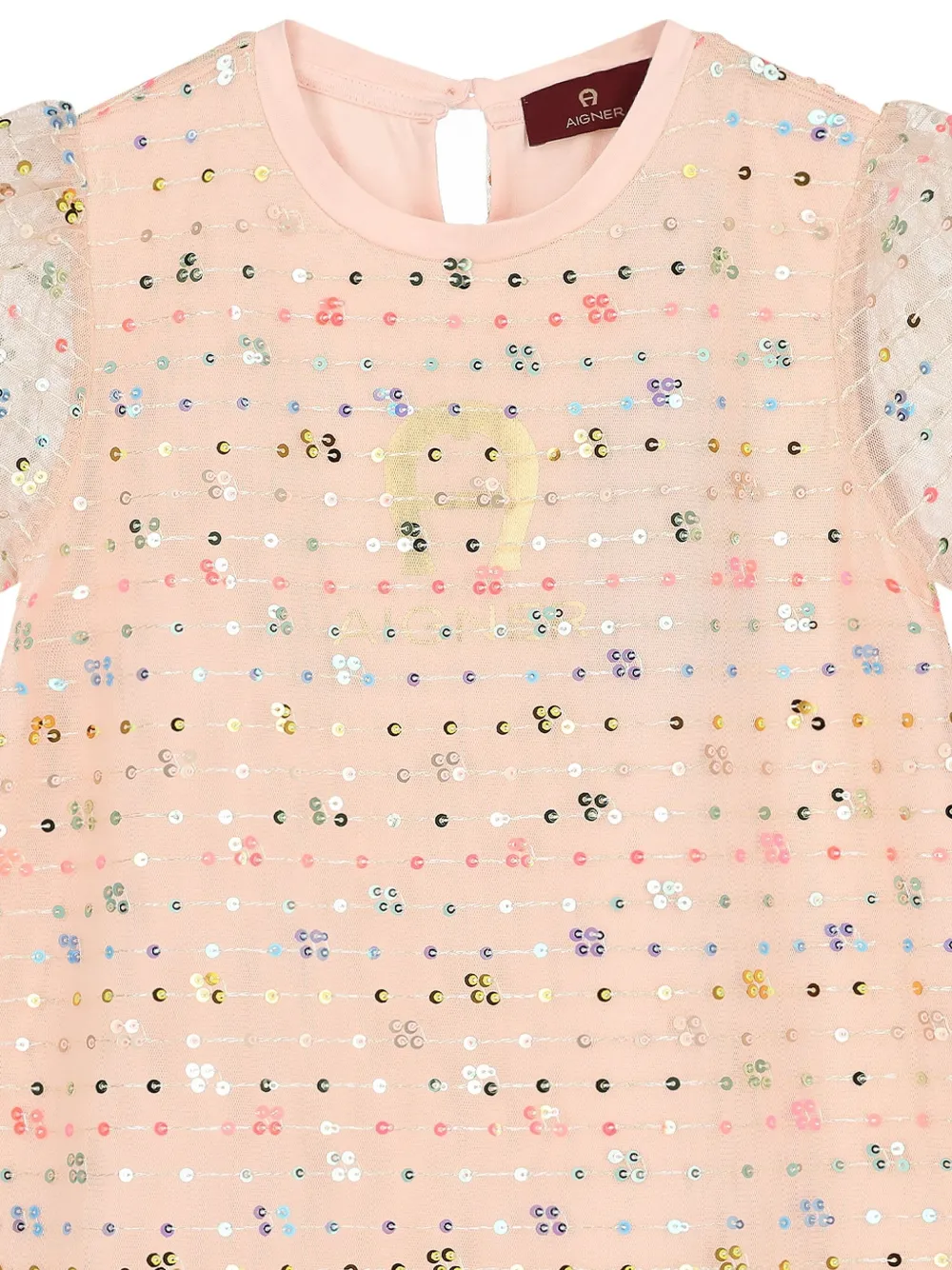 Shop Aigner Sequin-embellished Cotton Dress In 粉色