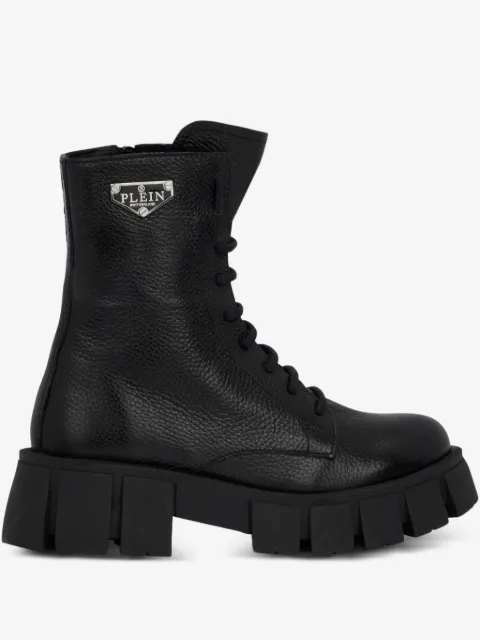 Philipp Plein logo-plaque combat boots