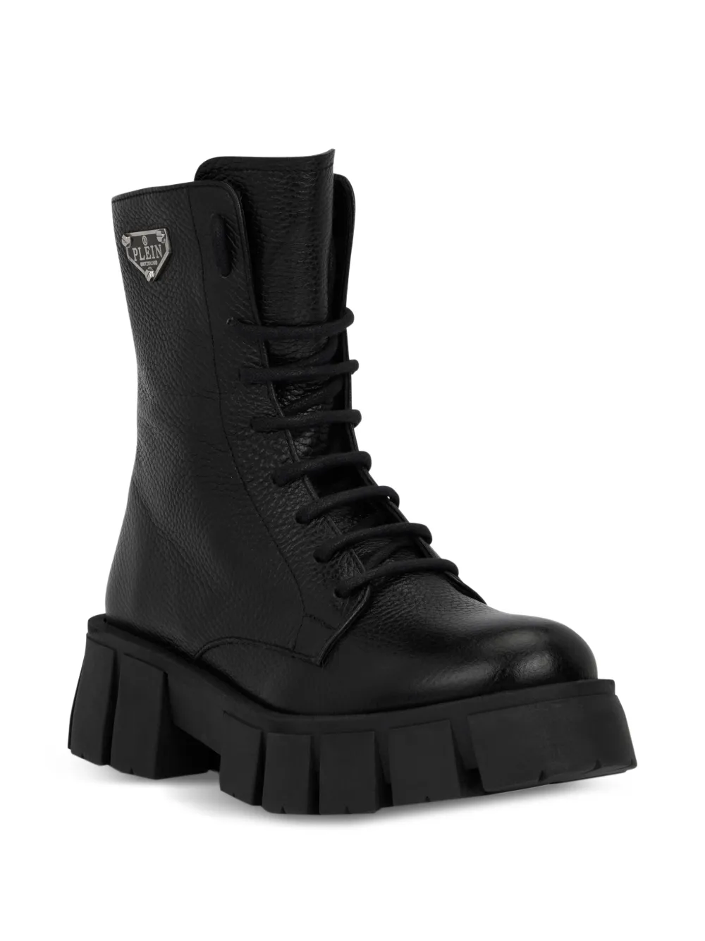 Philipp Plein Combat boots met logoplakkaat Zwart