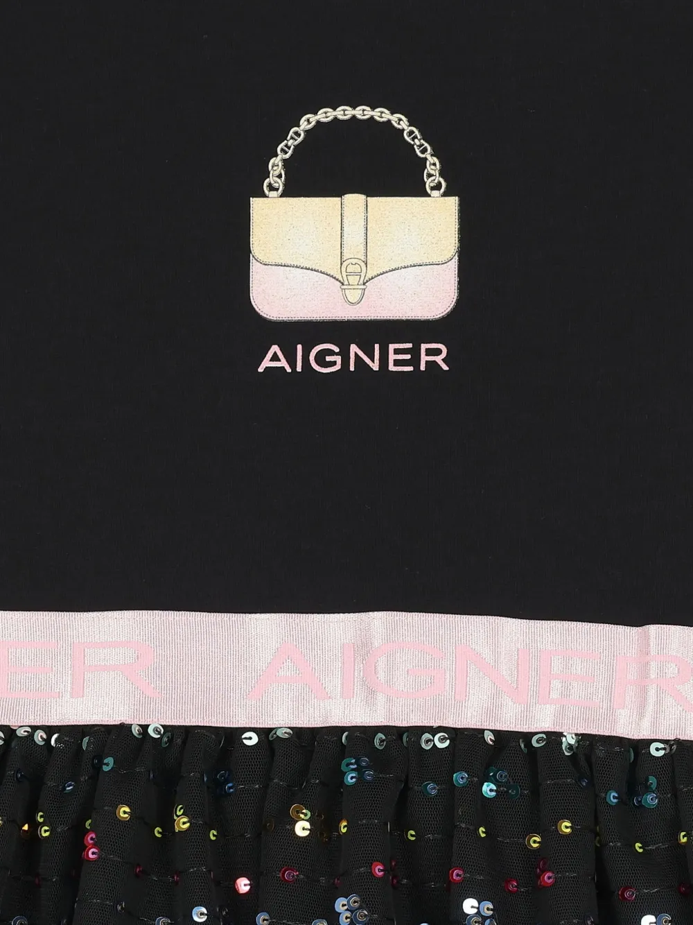 Aigner Kids Jurk met logoprint Zwart