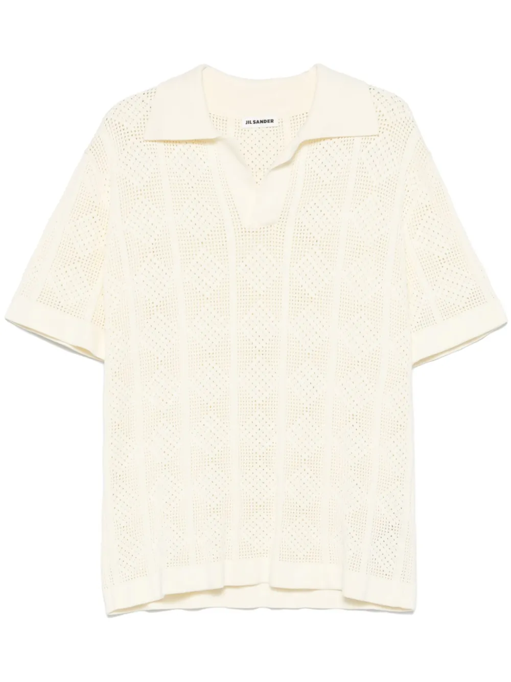 Jil Sander Polo gebreid T-shirt Beige