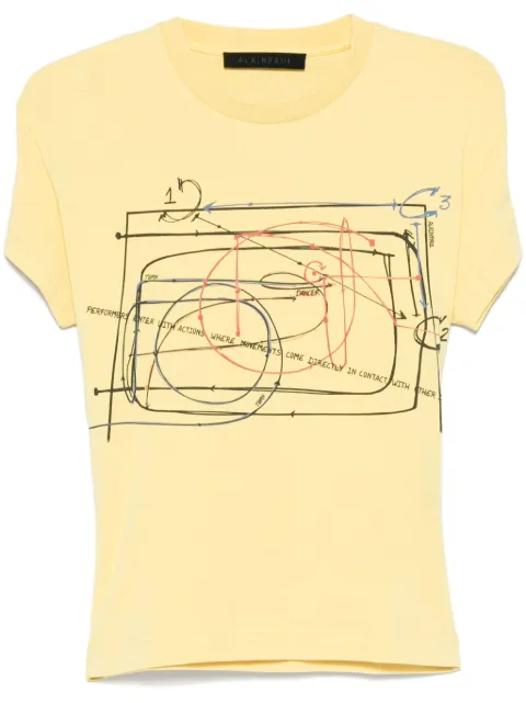 ALAINPAUL printed elasticated-straps T-shirt