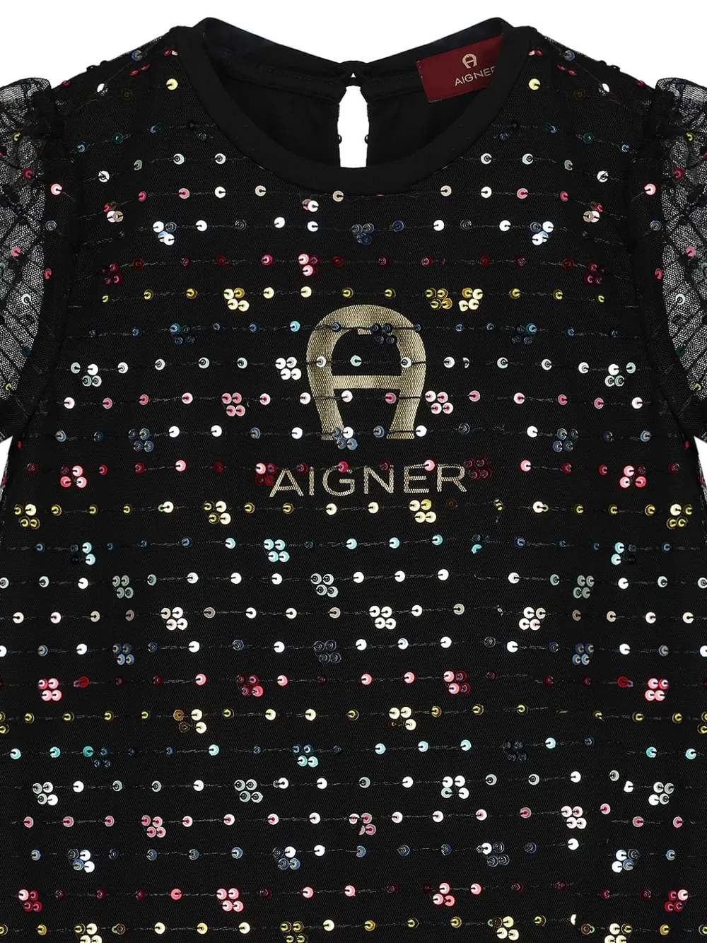 Aigner Kids Jurk verfraaid met pailletten Zwart
