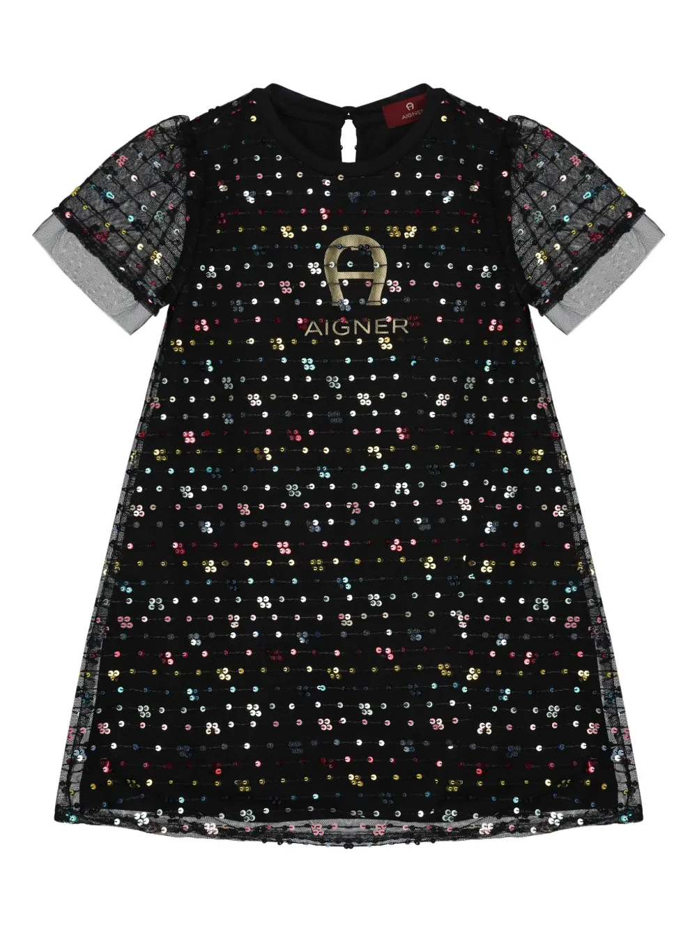Aigner Kids Jurk verfraaid met pailletten Zwart