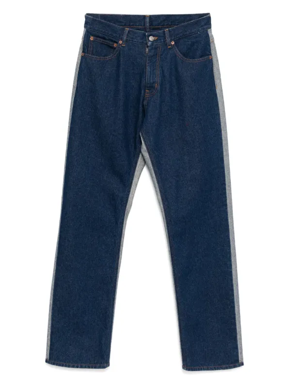 MM6 Maison Margiela Patched Straight-leg Jeans in Blue