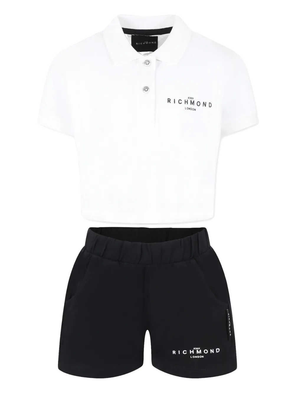 Shop John Richmond Junior Logo Short Set In Black