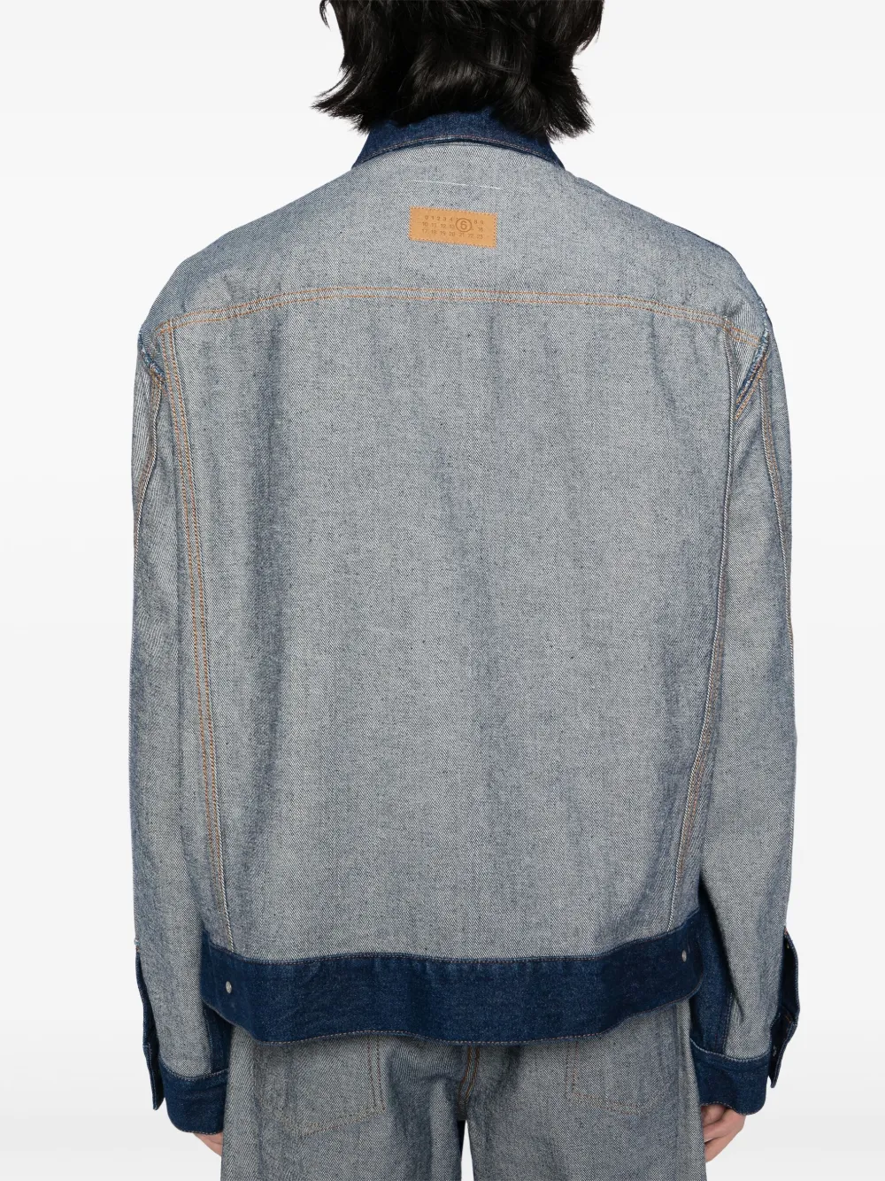 MM6 Maison Margiela patched denim jacket Blauw