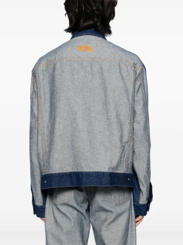 MM6 Maison Margiela Patched Denim Jacket | Blue | FARFETCH
