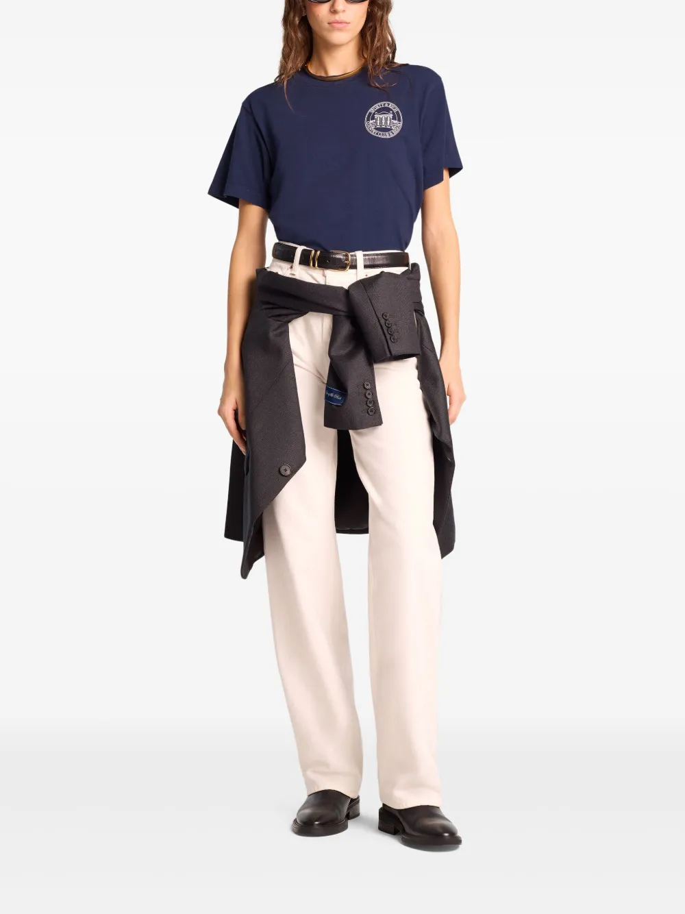 Sporty & Rich Katoenen T-shirt Blauw