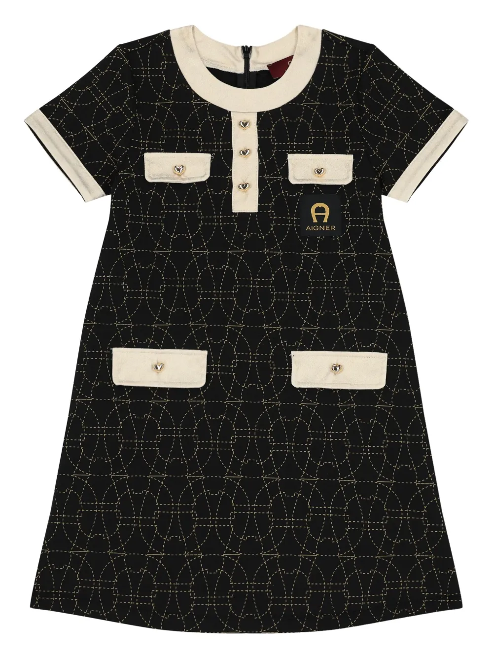 Aigner Kids Jurk met logo Zwart