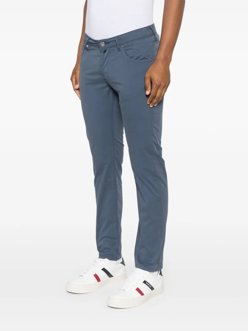 Incotex Chino met toelopende pijpen Blauw