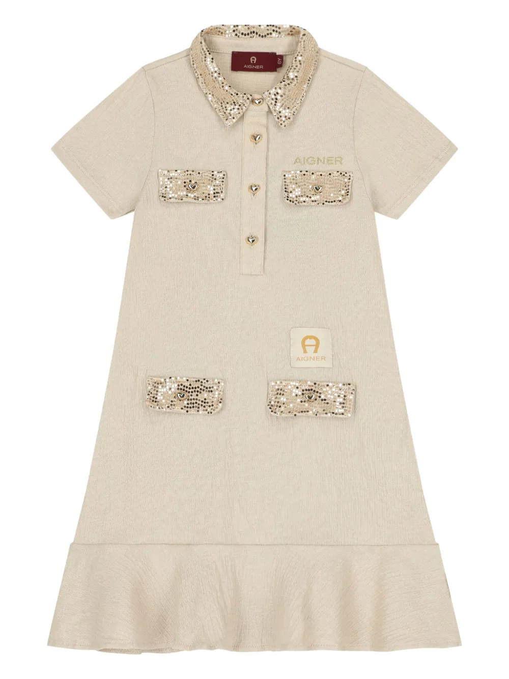 Aigner Kids Polojurk met logo Beige