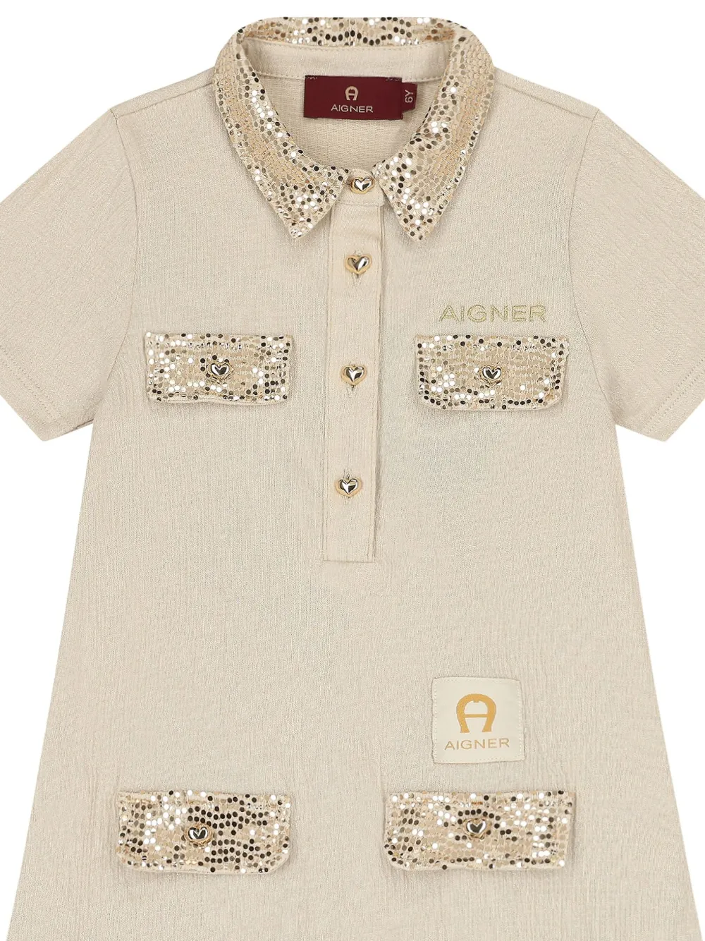 Aigner Kids Polojurk met logo Beige