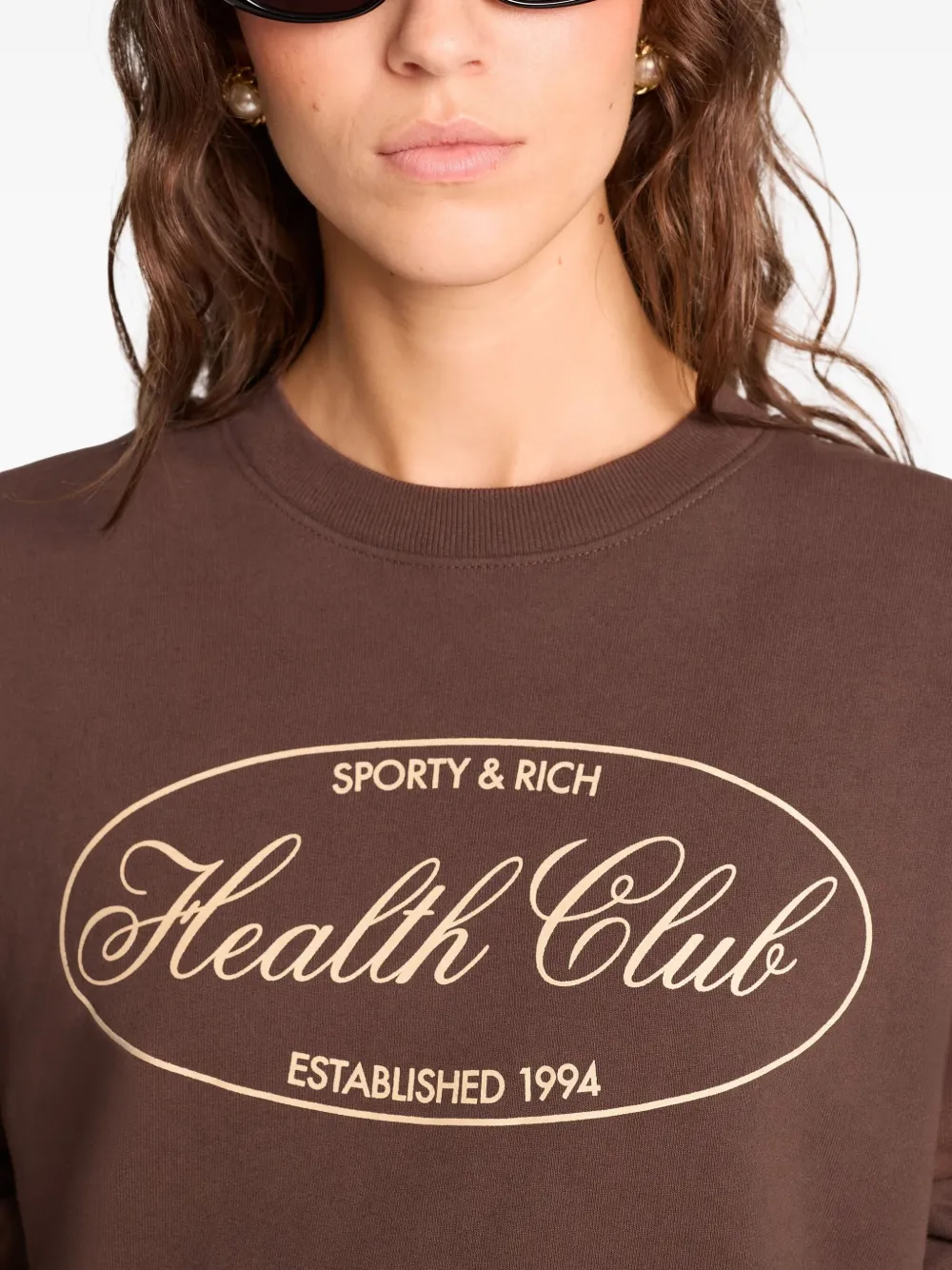 Sporty & Rich Sweater met print Bruin
