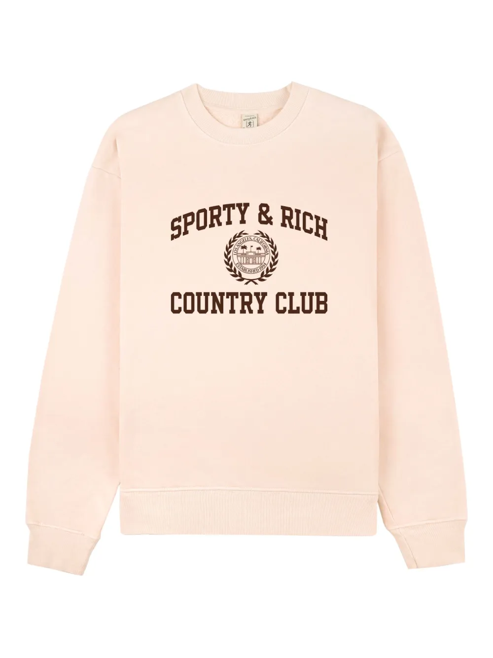 Sporty & Rich H&W sweater met wapenschild Beige