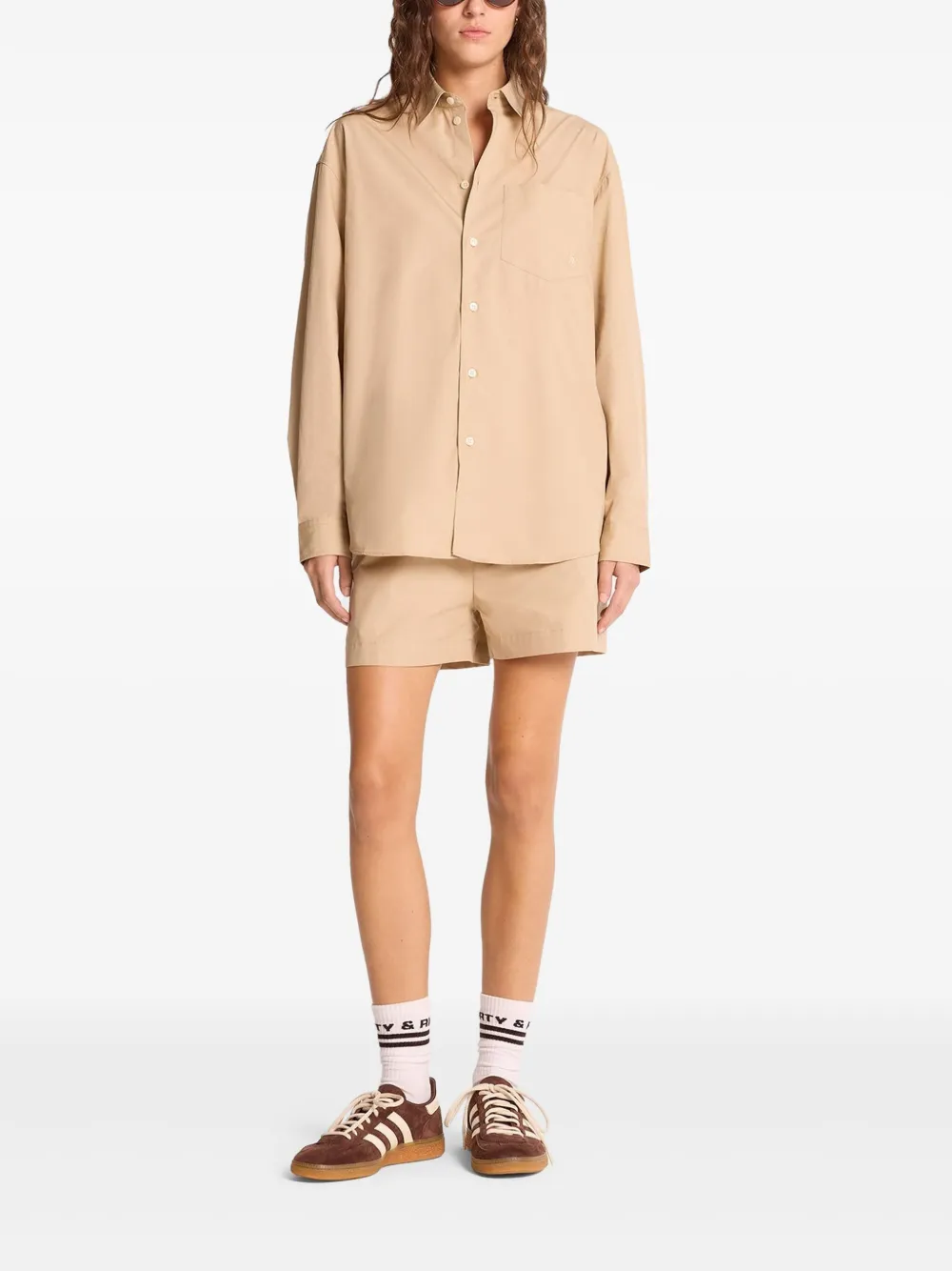 Sporty & Rich katoenen shirt Beige