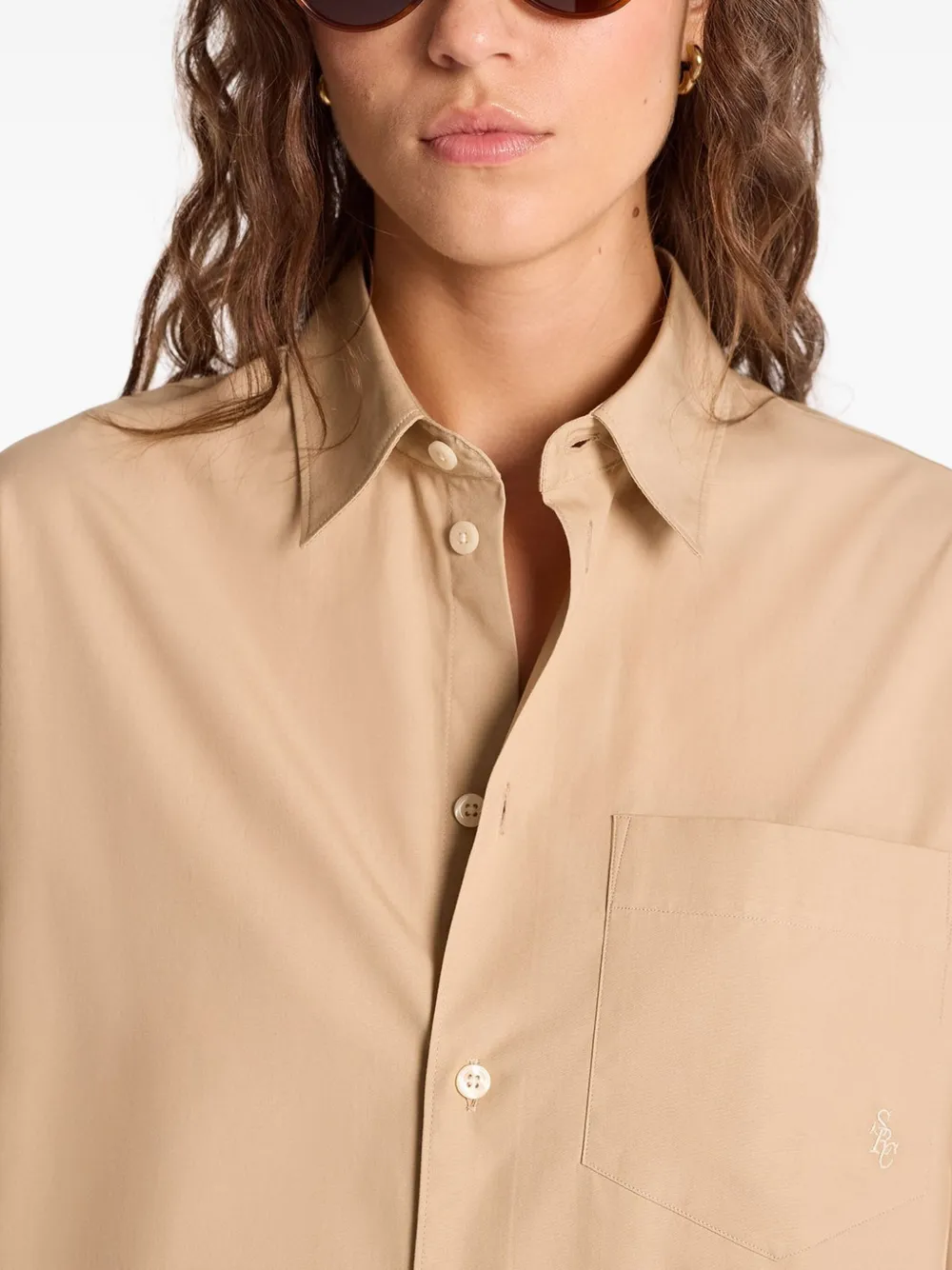 Sporty & Rich katoenen shirt Beige