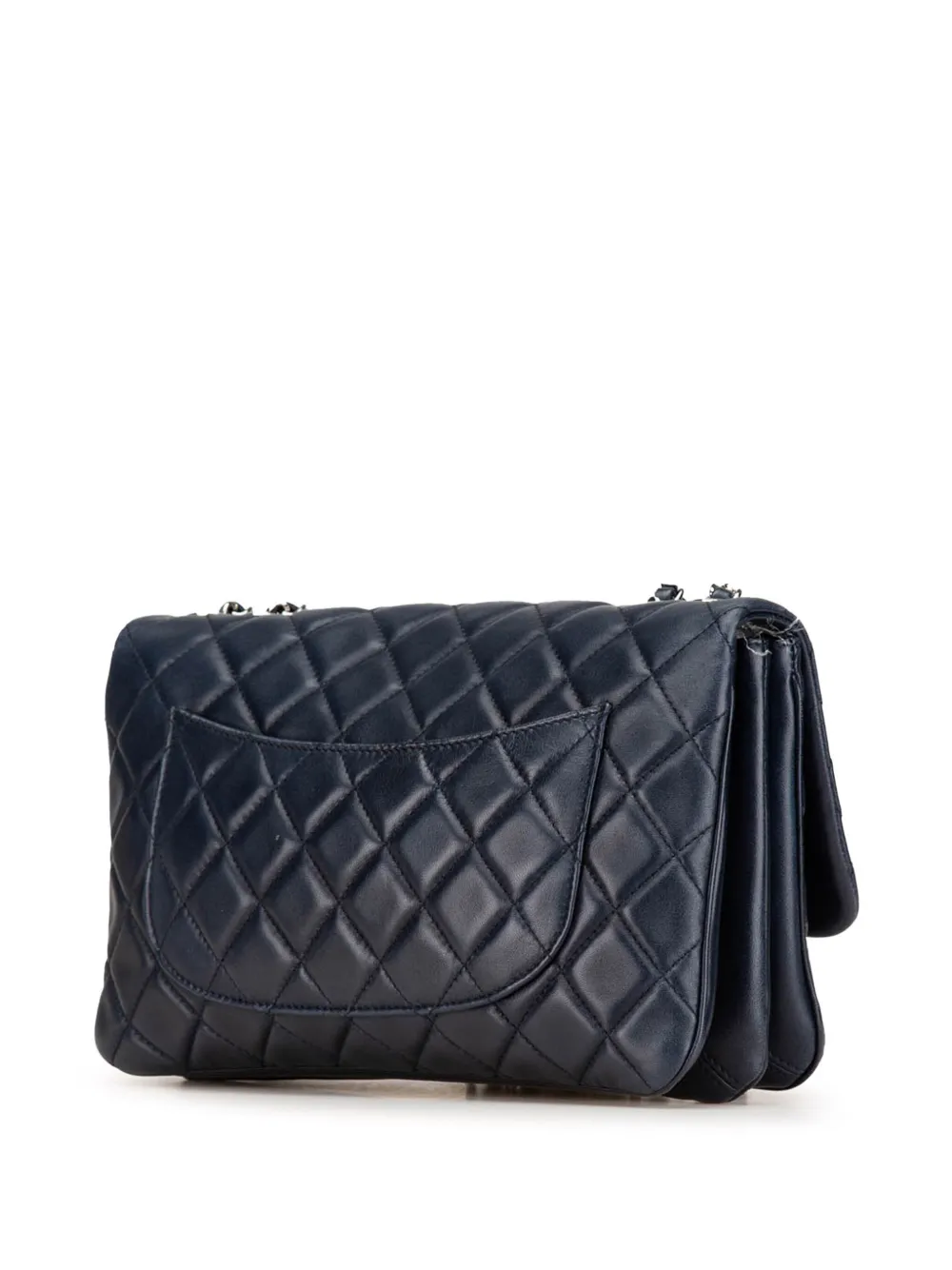 CHANEL Pre-Owned 2013-2014 Jumbo Classic Lambskin 3 Compartiment Flap schoudertas - Blauw