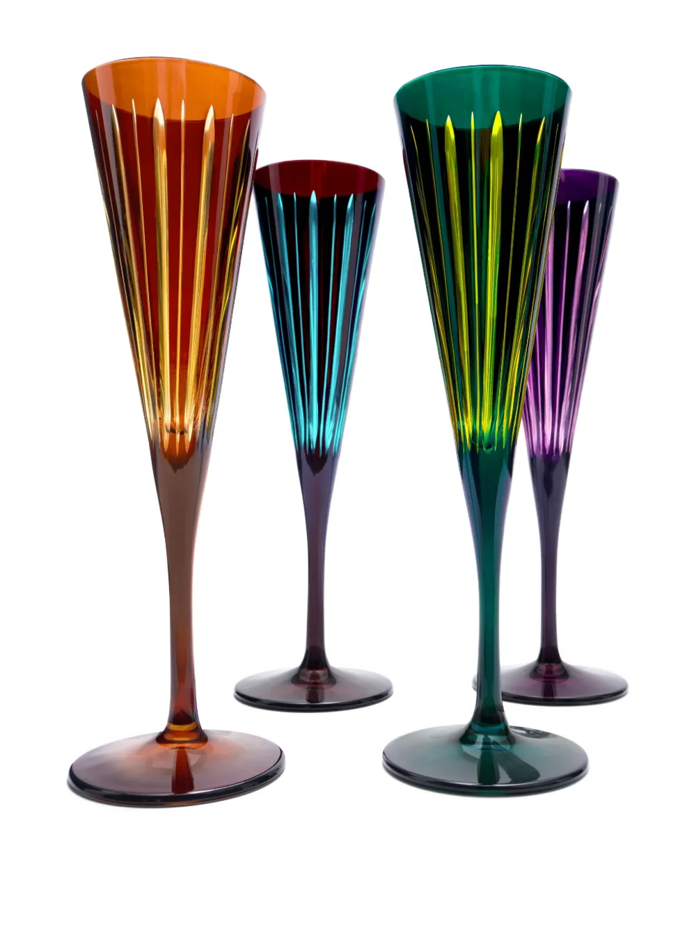 L'objet Prism Champagne Flutes Set (set Of Four) In Multi