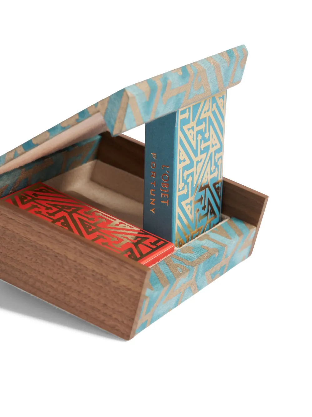 L'objet Fortuny Playing Cards Set With Storage Box In Blue