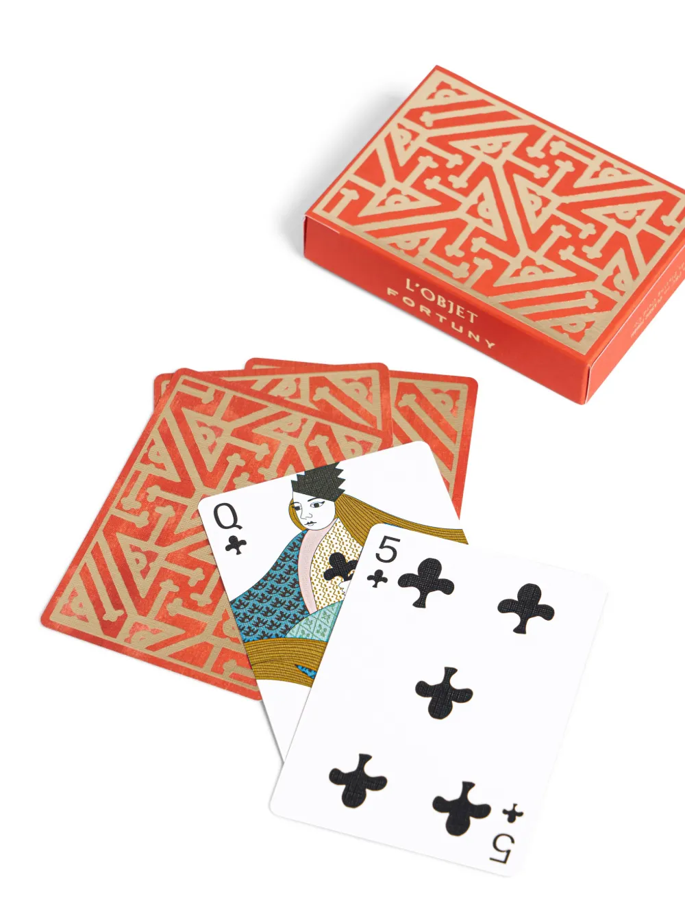 L'objet Fortuny Playing Cards Set With Storage Box In Blue