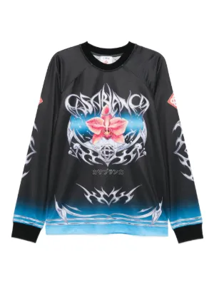 RIVINGTON ROI REBIS graphic-print long-sleeve T-shirt | Grey