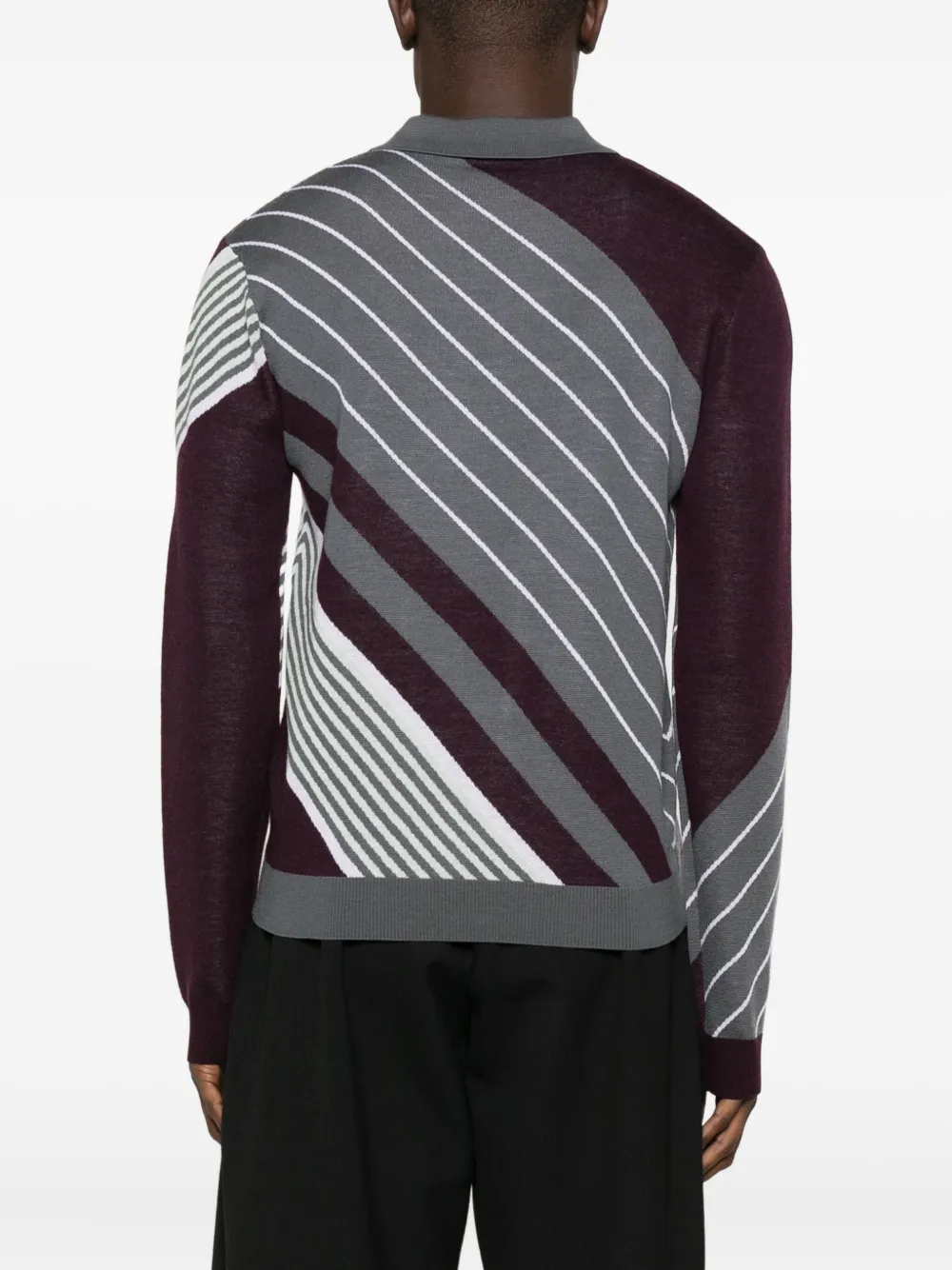 Casablanca Poloshirt met diagonale strepen Zwart