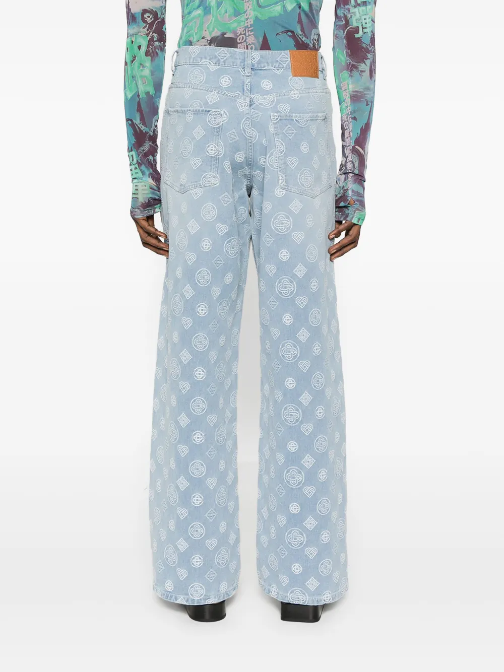 Casablanca Jeans met monogram-print Blauw