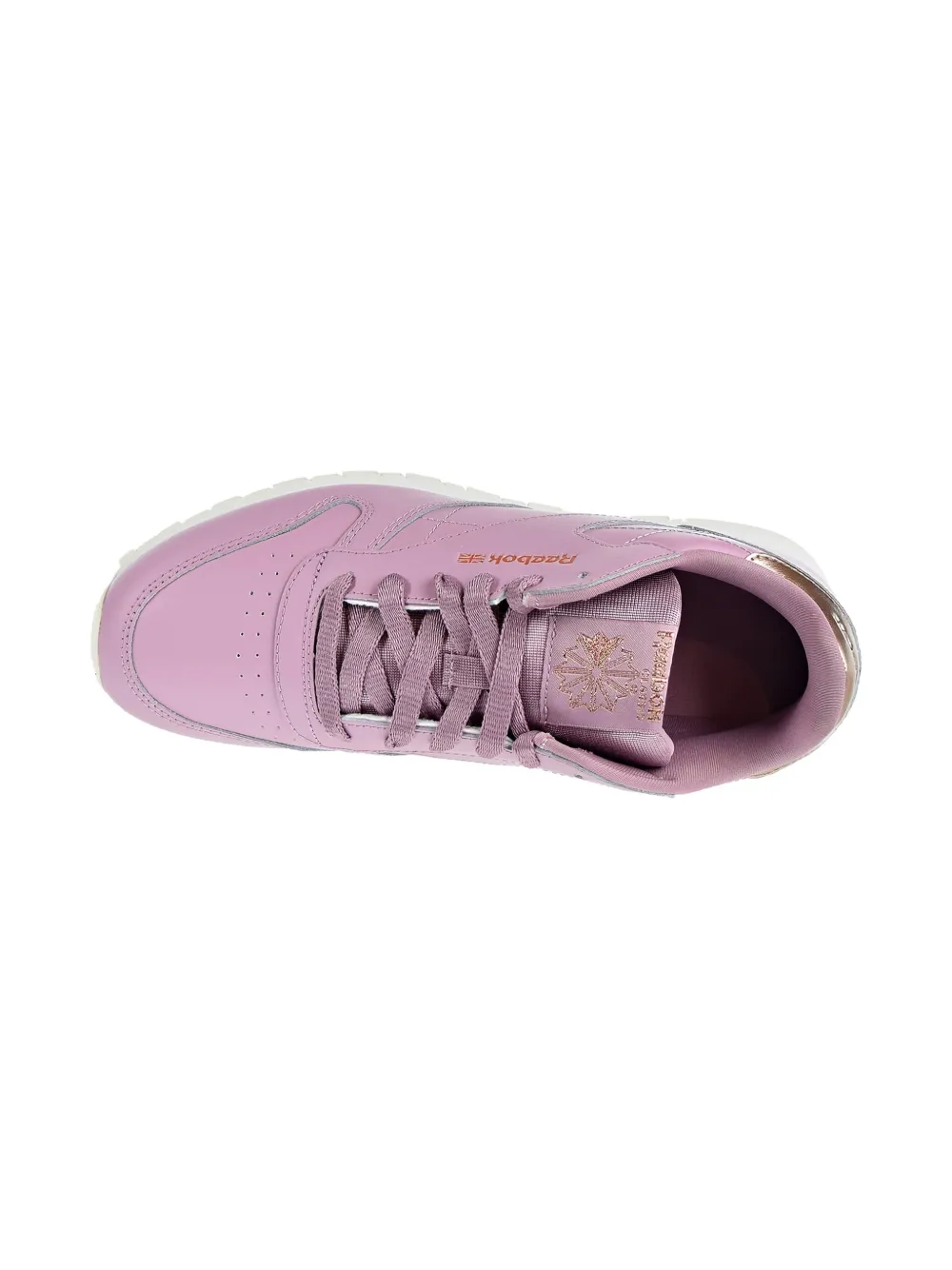 Reebok Kids Classic Leather GS metallic-detail leather sneakers Pink