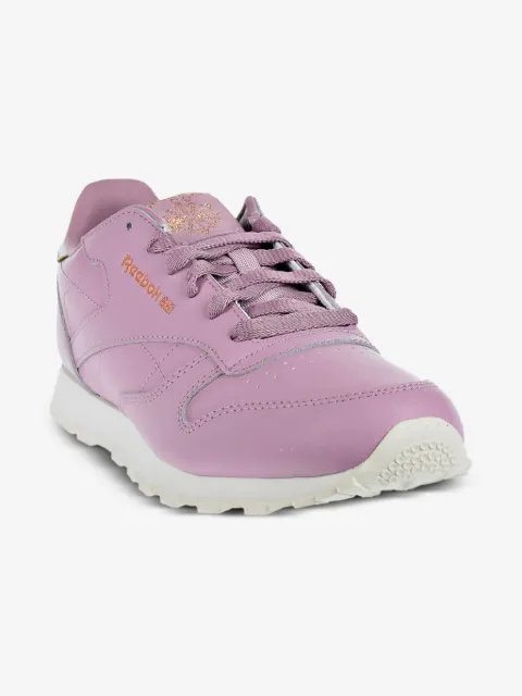 Reebok Kids Classic Leather GS metallic-detail leather sneakers