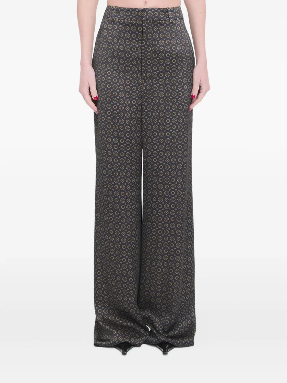 Saint Laurent Broek met wijde pijpen Grijs