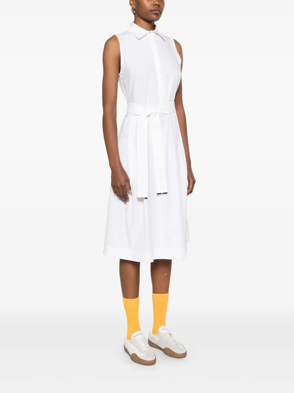 Herno Midi-jurk met ceintuur Wit