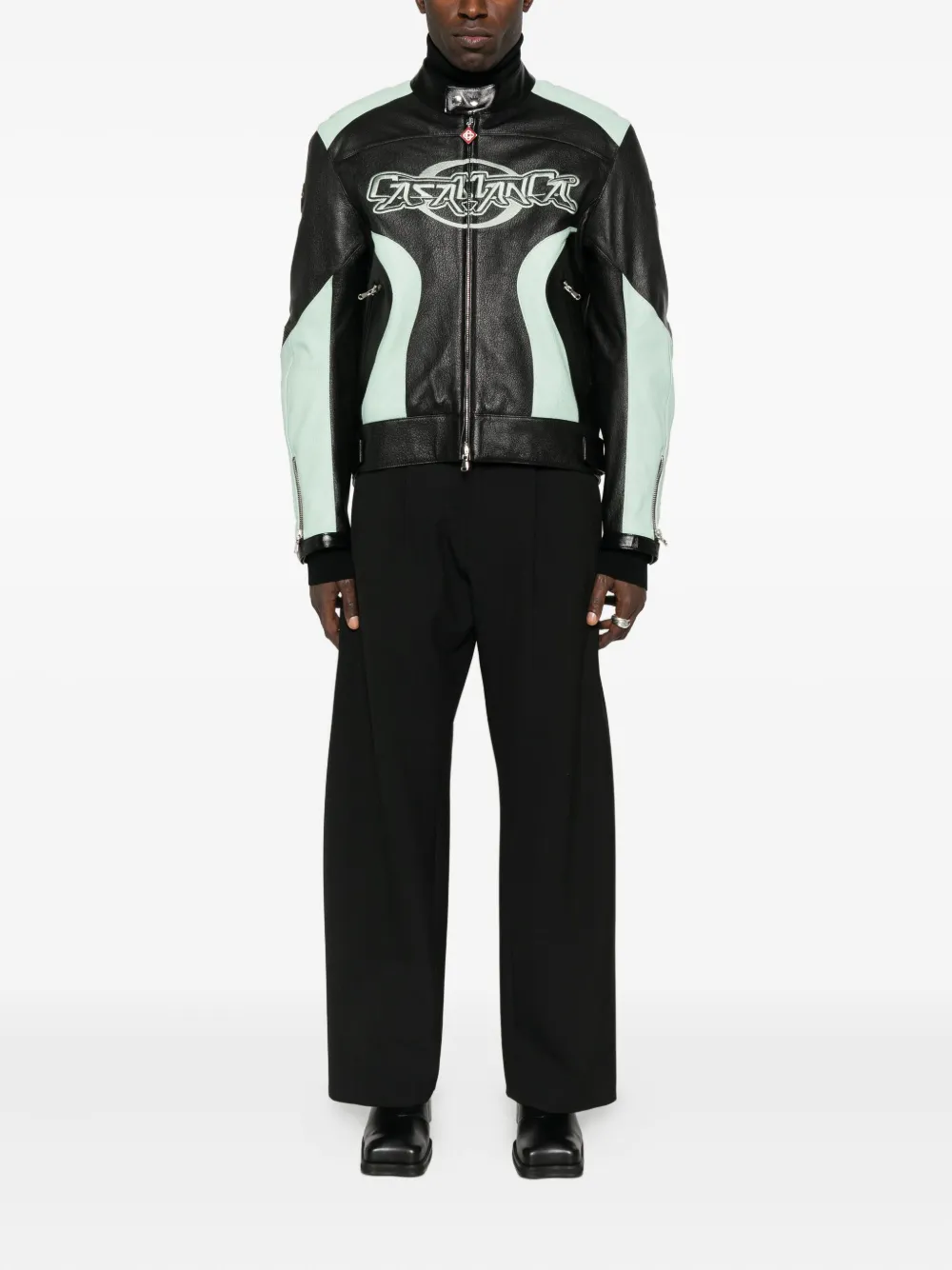 Casablanca panelled leather jacket | Leather Jackets | Image 2