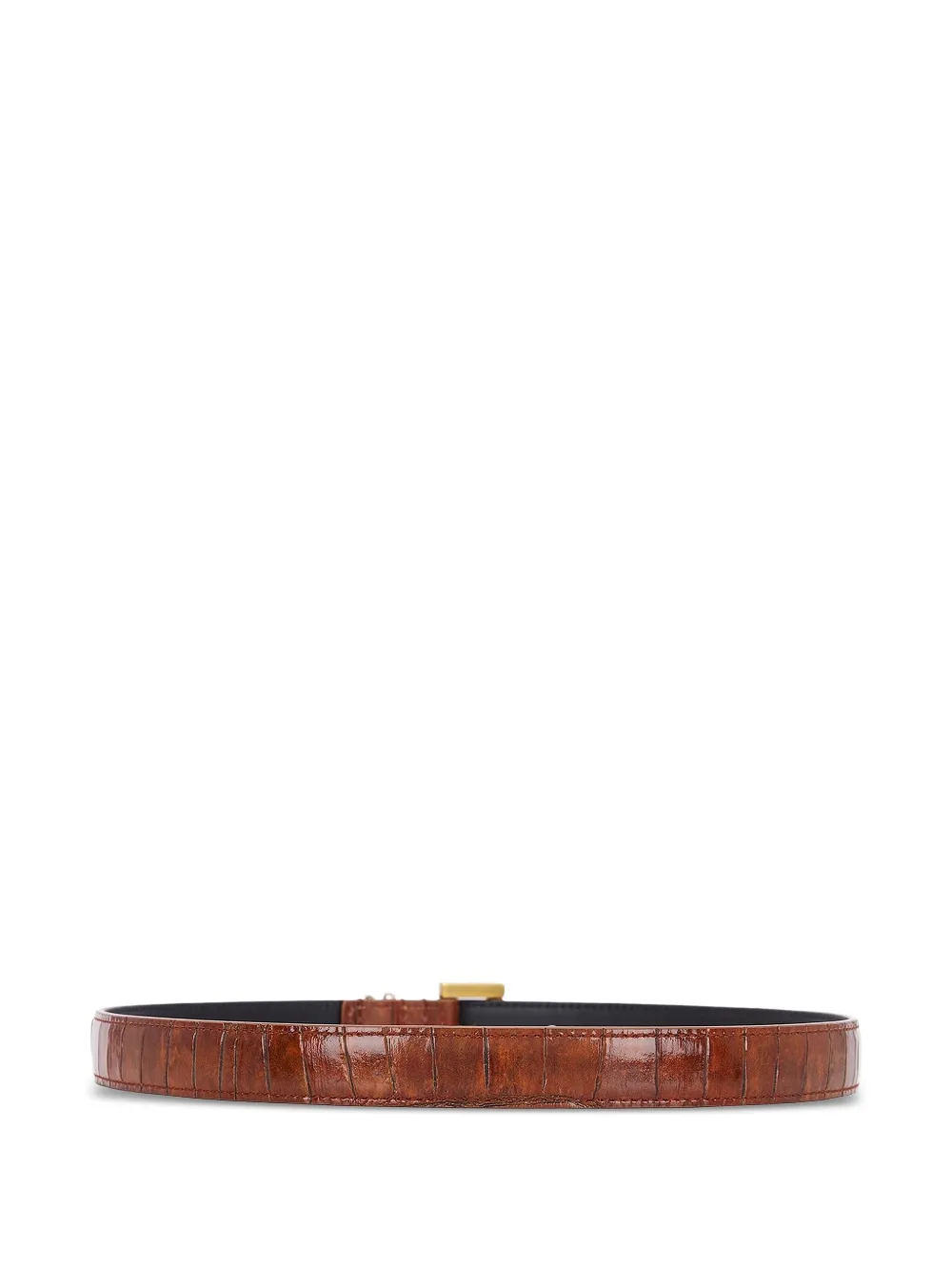 Saint Laurent crocodile-embossed square-buckle belt Bruin