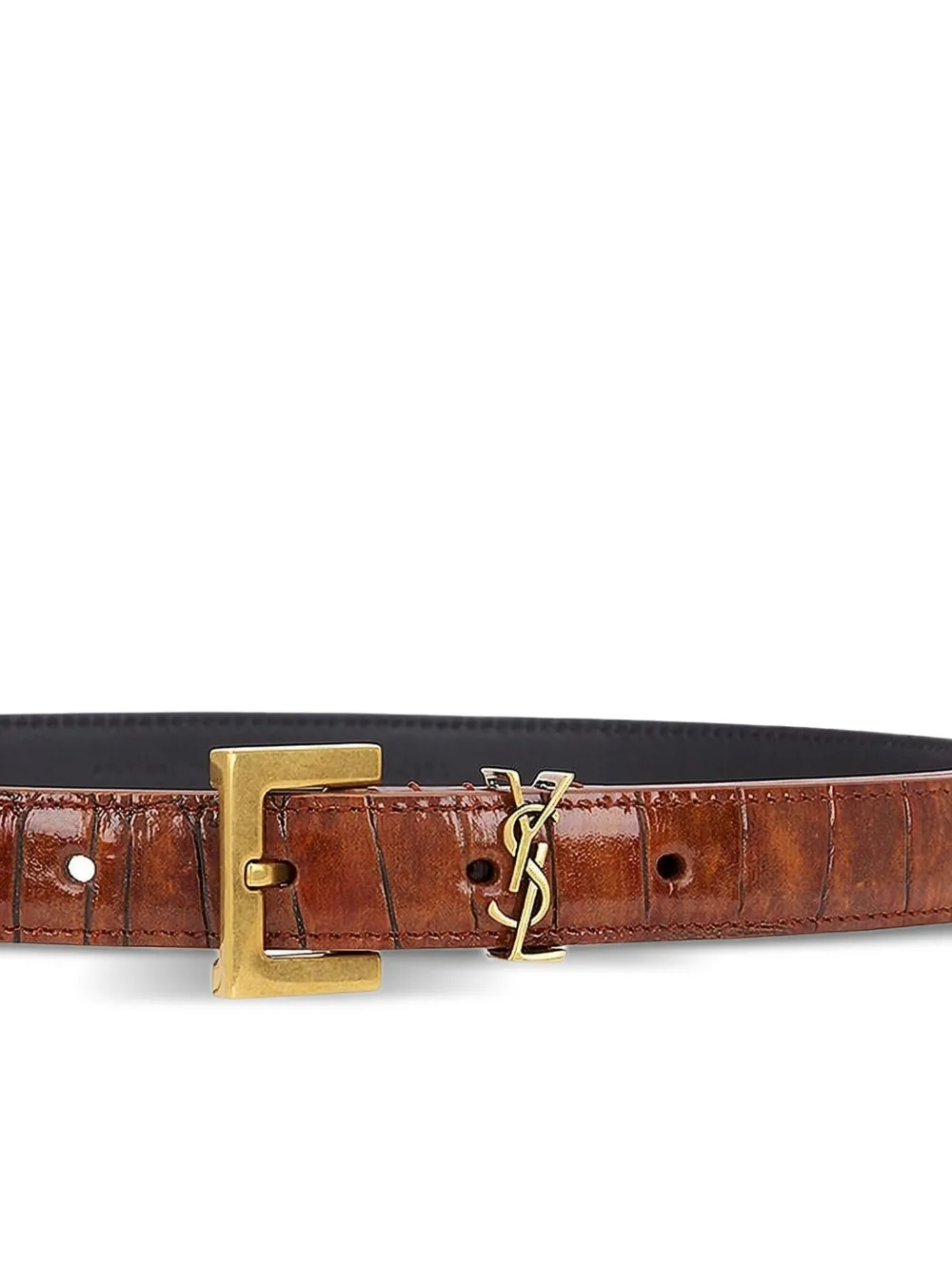 Saint Laurent Riem met vierkante gesp - Bruin