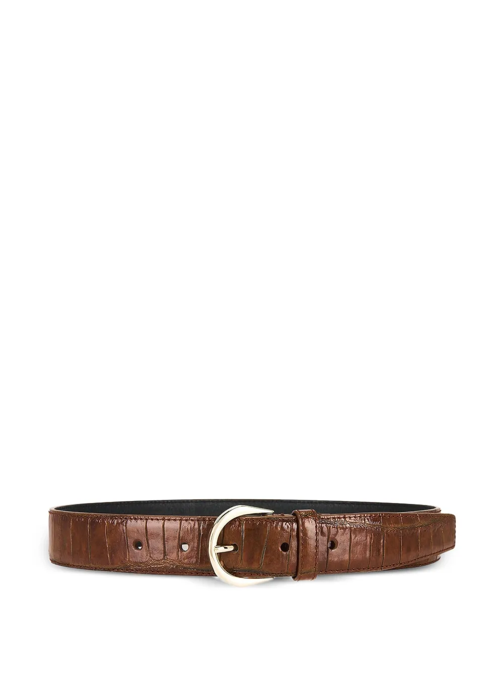 Saint Laurent crocodile-embossed leather belt Bruin