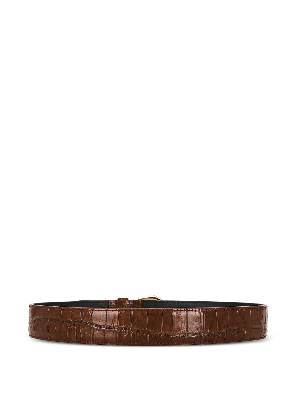 Saint Laurent crocodile-embossed leather belt Bruin