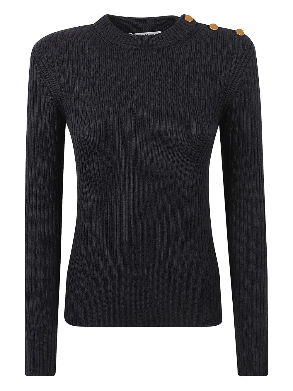Max Mara ribbed button-detailed sweater Blauw