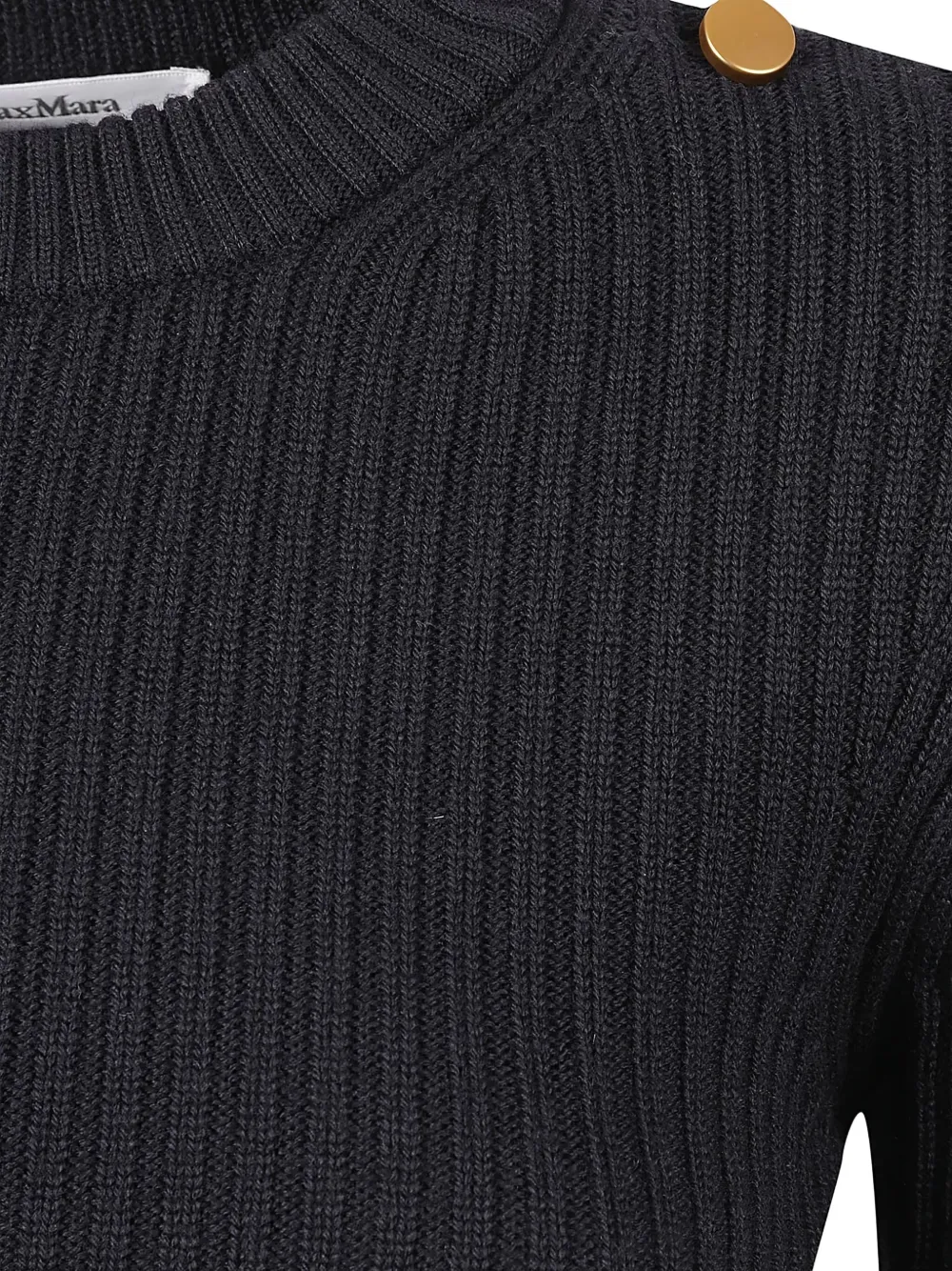 Max Mara ribbed button-detailed sweater Blauw