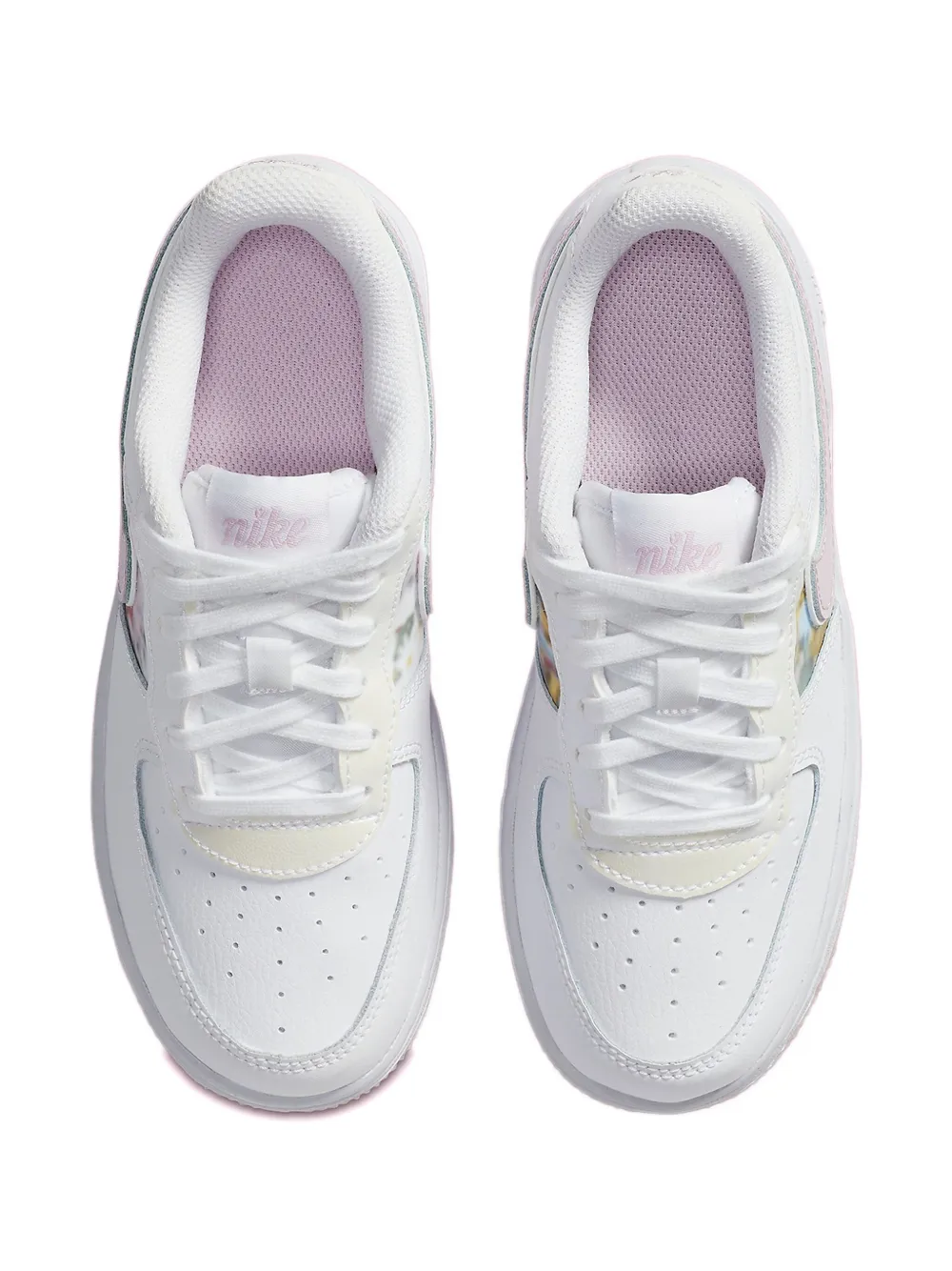 Nike Kids Force 1 LV8 "White Metallic Silver Light Arctic Pink Light Arctic Pink" sneakers
