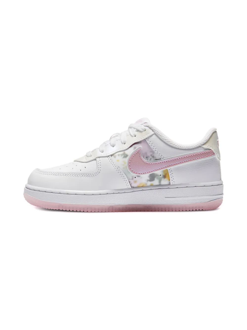 Nike Kids Force 1 LV8 "White Metallic Silver Light Arctic Pink Light Arctic Pink" sneakers