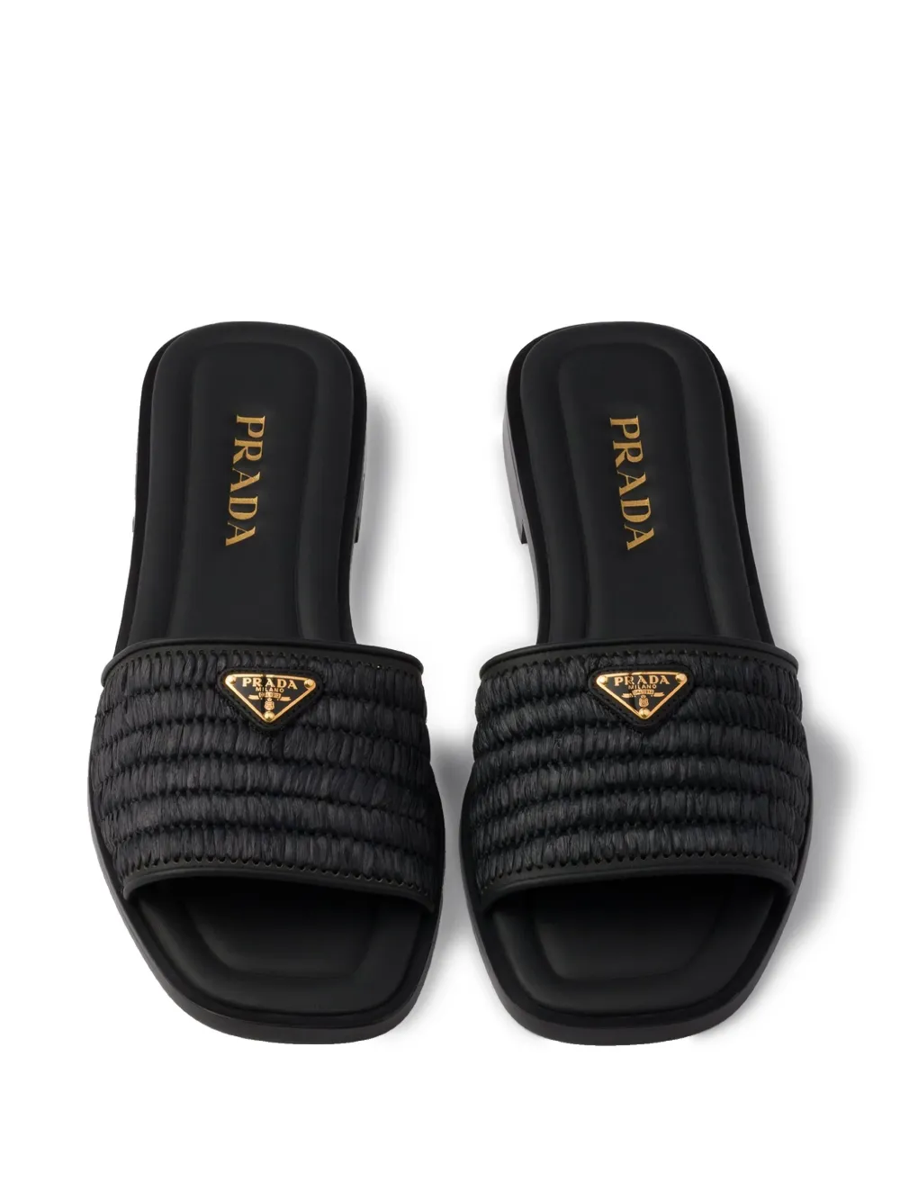 Prada leather slides Black