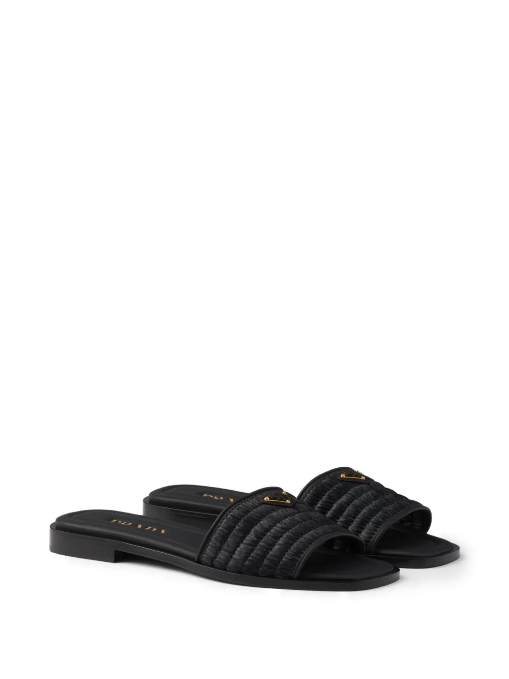 Prada leather slides - Zwart