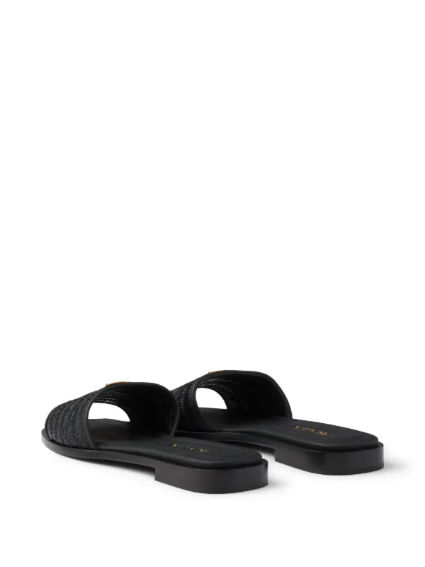 Prada ロゴ サンダル | ブラック | FARFETCH JP