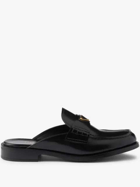 Prada brushed leather mules
