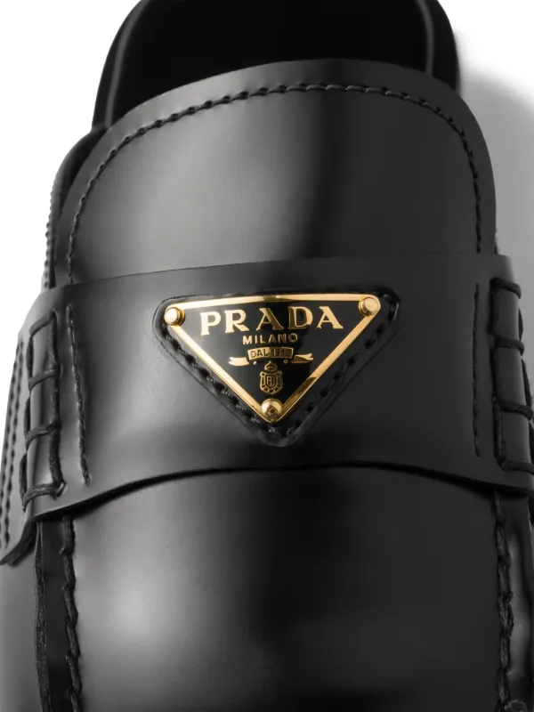 PRADA ブラック レザー ミュール Prada レザーミュール | ブラック | FARFETCH JP