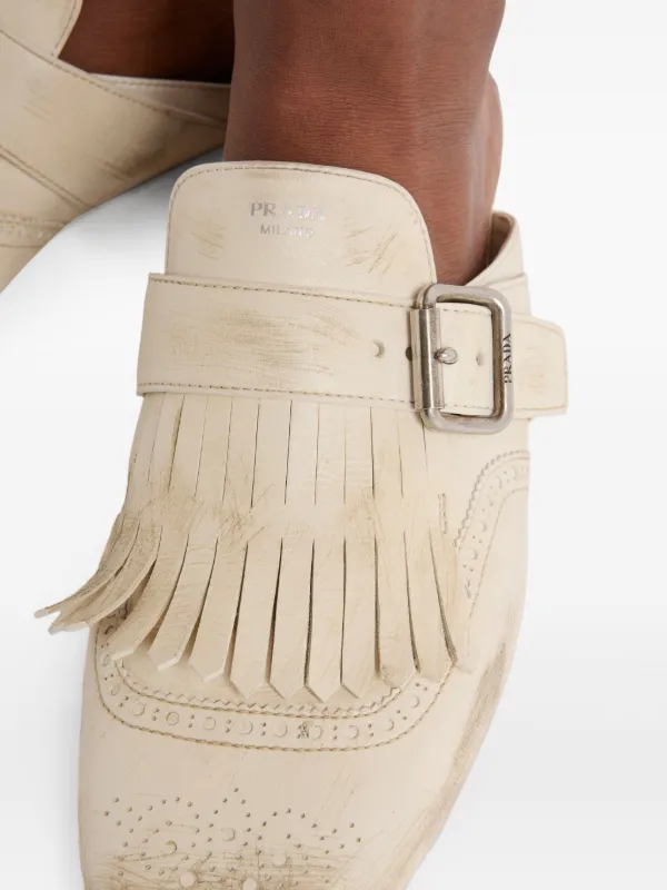 発掘 - 新登場ブランド Prada Shuffle Mules | Neutrals | FARFETCH 靴